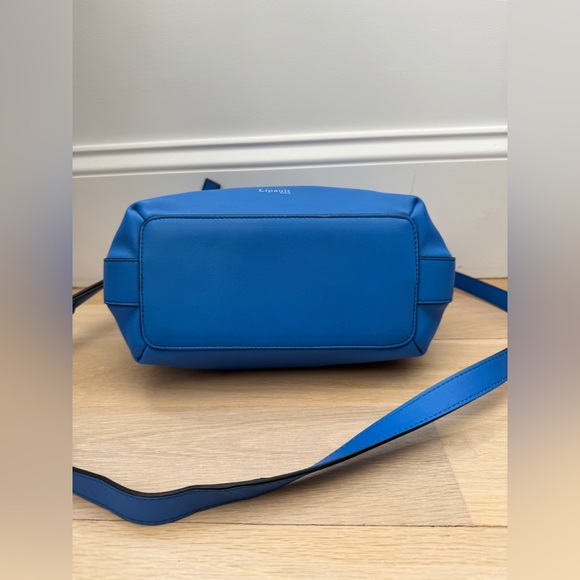 Lipault By The Seine Large Leather Bucket Bag Cobalt Blue Purse Crossbody Tote - Picture 4 of 16